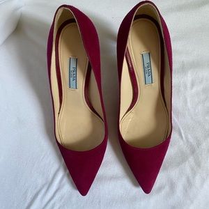 Prada Suede Stiletto Pump, Fuschia